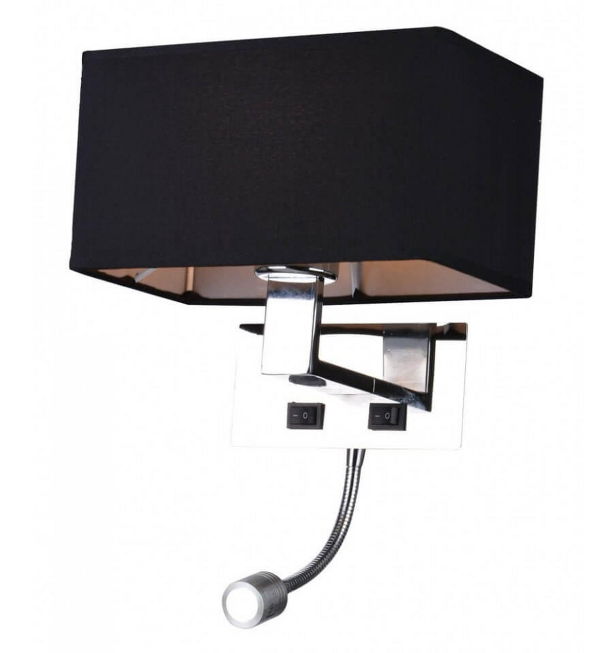 WANDLEUCHTE Adonis, Schwarz, 22cm - Schwarz, Metall (16/20/22cm) - KOSILUM