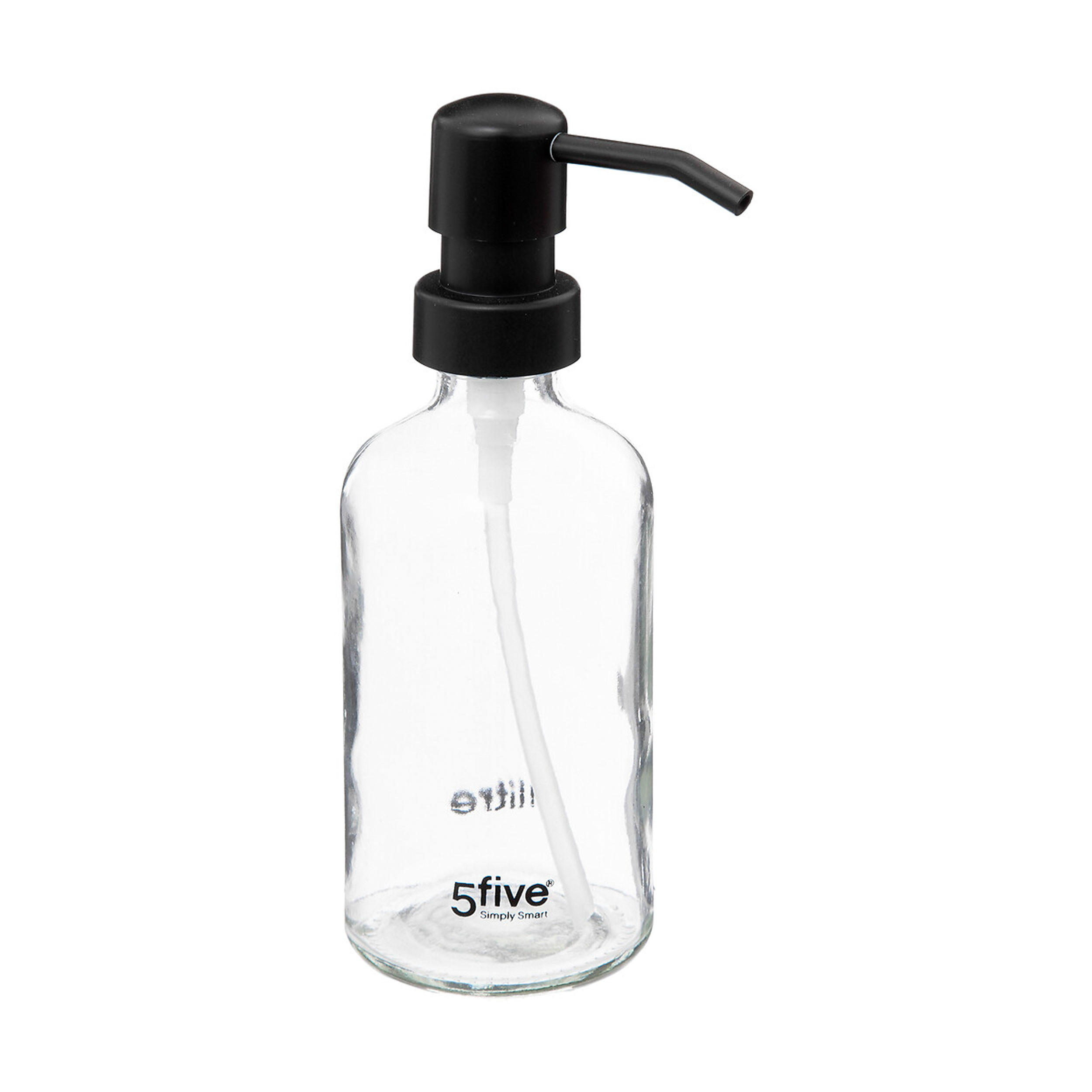 SEIFENSPENDER, Glas, Kunststoff, Transparent, 250 ml - Transparent, Kunststoff (6.3/18.2/6.3cm) - 5five Simply Smart