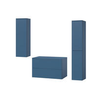 BADMÖBEL-SET Color Meeresblau 3-Teilig (2S 80 + 1D 100 + 2D 160) - Dunkelblau, Holzwerkstoff (140/160/45cm) - mzm24