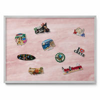 MAGNETTAFEL 70x50 cm Silberner Rahmen Pastell Felsstruktur - Hellrosa, Metall (70/50/0.4cm) - TULUP