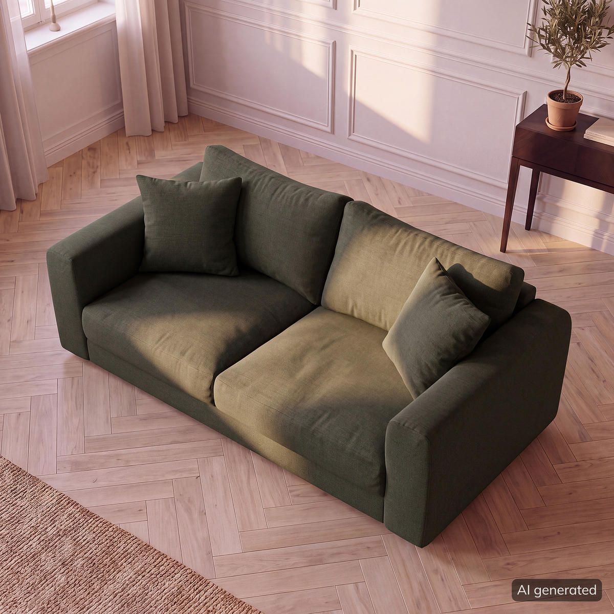 2,5-SITZER SOFA - Schwarz/Grau, Holz/Kunststoff (182/79/106cm) - home24
