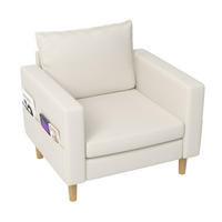 SESSEL 71/68/82 cm in Beige aus Chenille mit Seitentaschen - Beige, Textil (71/82/68cm) - BEAOK