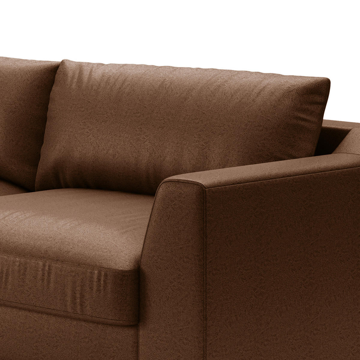 BIG-SOFA - Haselnussfarben, Kunststoff/Textil (274/90/112cm) - home24