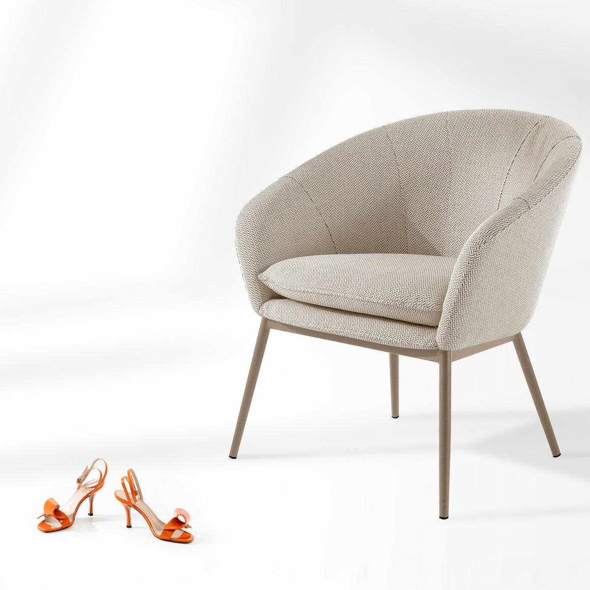 GARTENMÖBELSET SOLIS Gartenlounge-Set, weiß/beige - Weiß, Textil/Metall - KONSIMO®