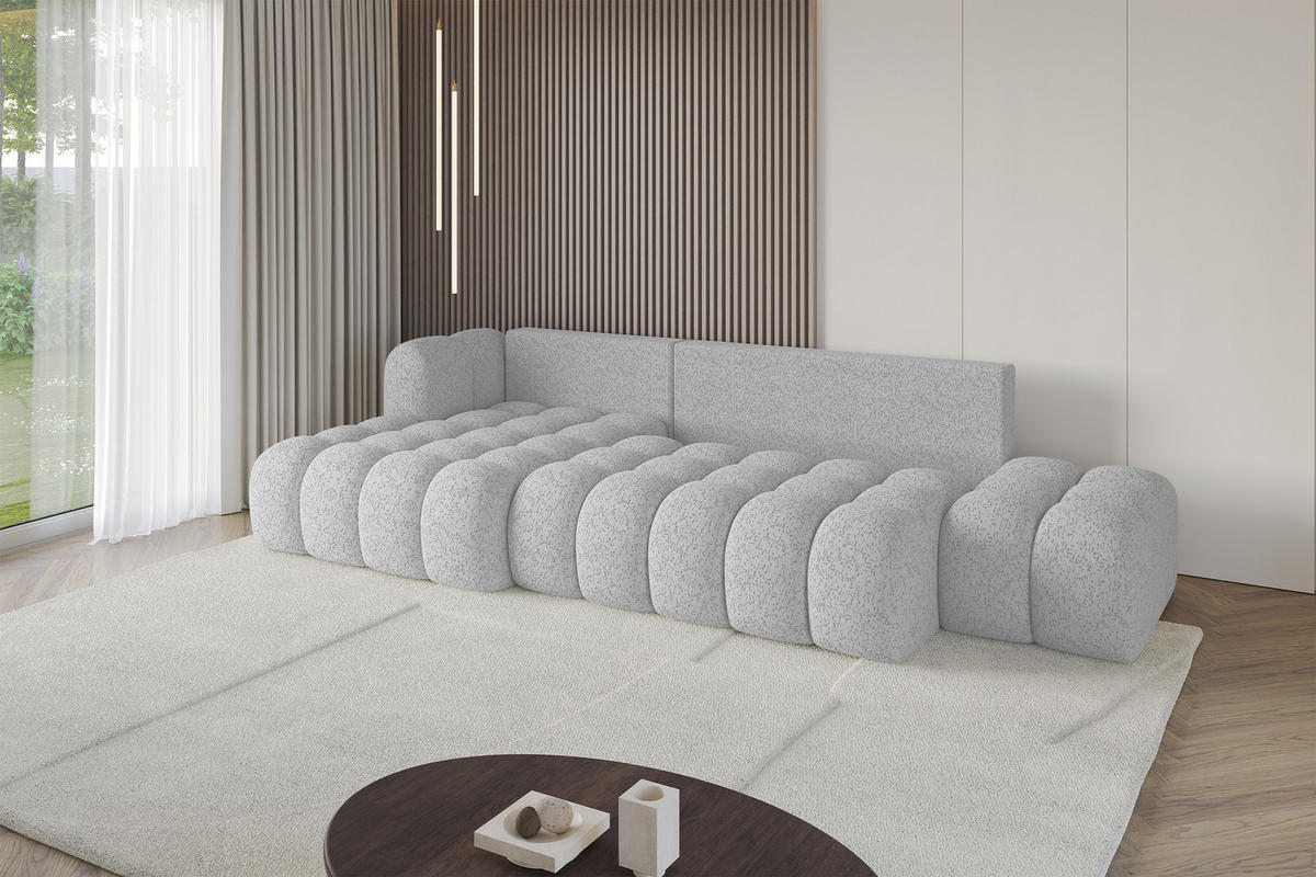 ECKSOFA mit Schlaffunktion Ottomane Links OLEA-L2 321x164x75 Grau Tissu - Graphitfarben/Schwarz, Holzwerkstoff/Kunststoff (321/164cm) - ALTDECOR