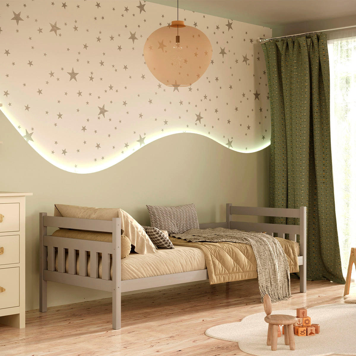 KINDERBETT 90/200 David Grau - Grau, Holz (90/200cm) - Petits-meubles