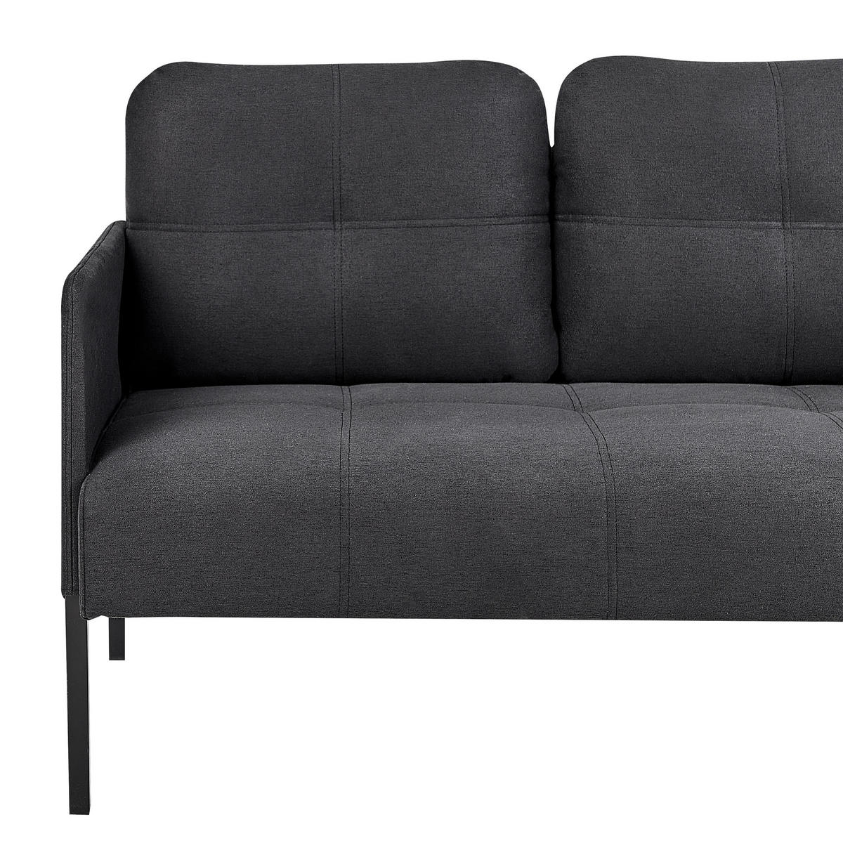2-SITZER-SOFA dunkelgrau Lahti - Dunkelgrau/Schwarz, Textil (124/70/70cm) - Beliani