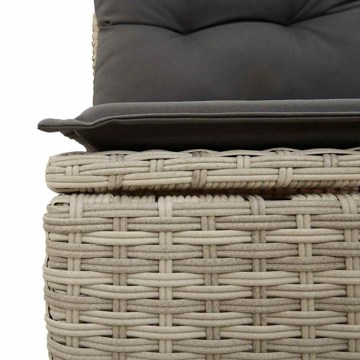 GARTENSOFA Mit Kissen 2-Sitzer Hellgrau Poly Rattan - Grau, Kunststoff (124/69/62cm) - vidaXL