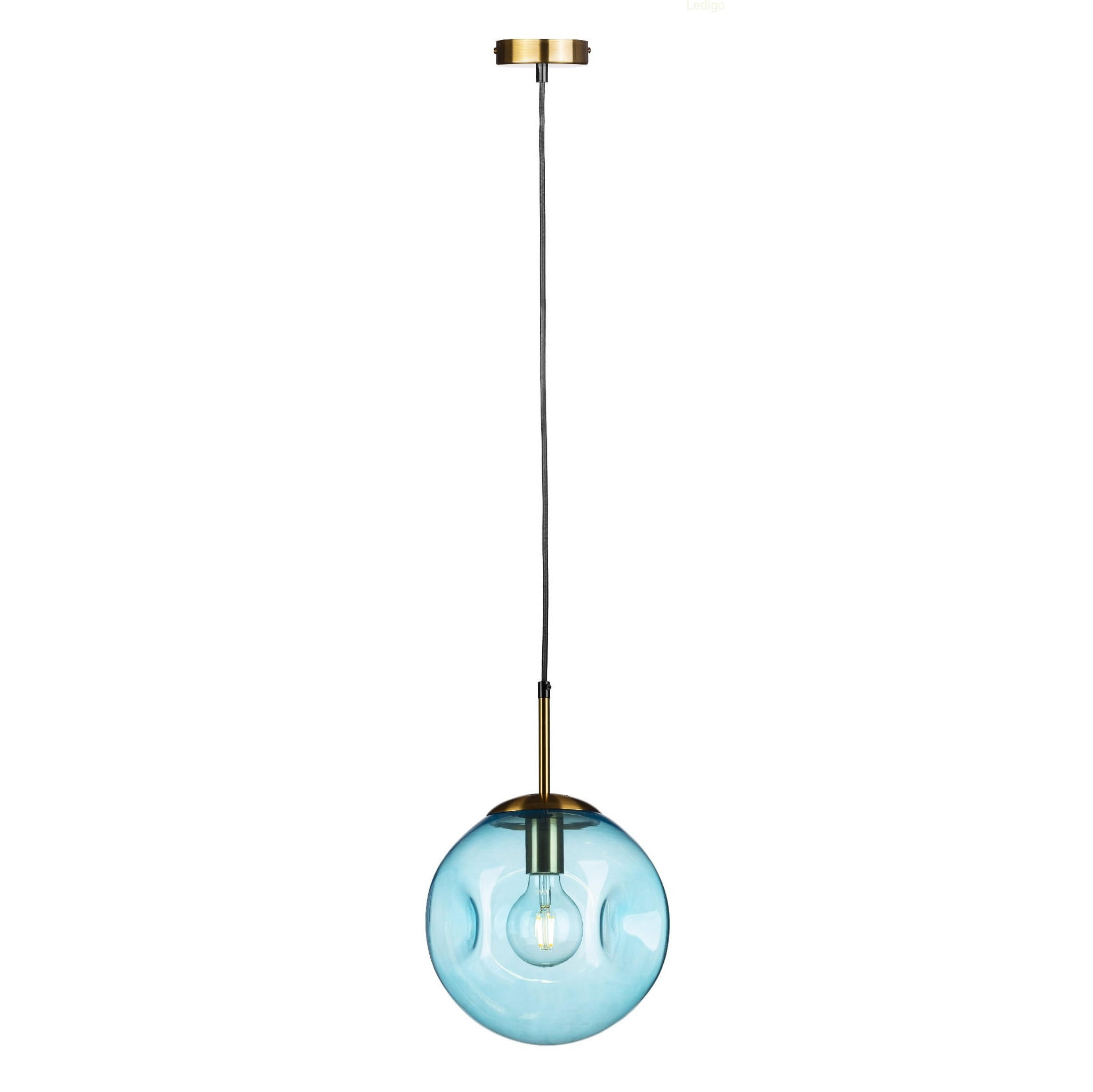 PENDELLEUCHTE Rome Lava - Blau/Transparent, Glas/Metall (25/25/118cm) - kiki design