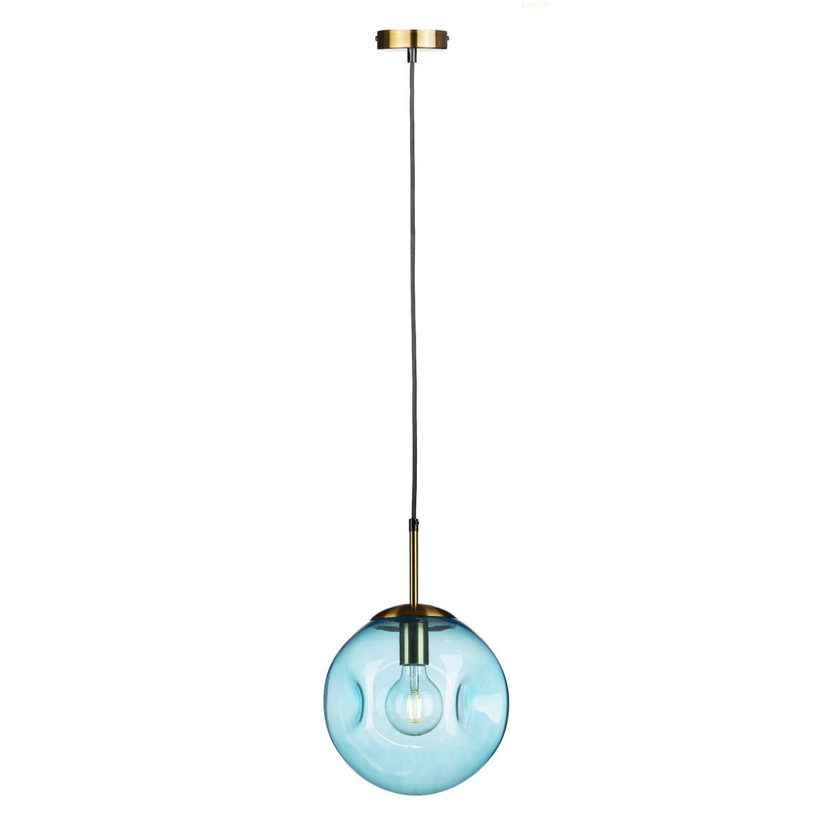 PENDELLEUCHTE Rome Lava - Blau/Transparent, Glas/Metall (25/25/118cm) - kiki design