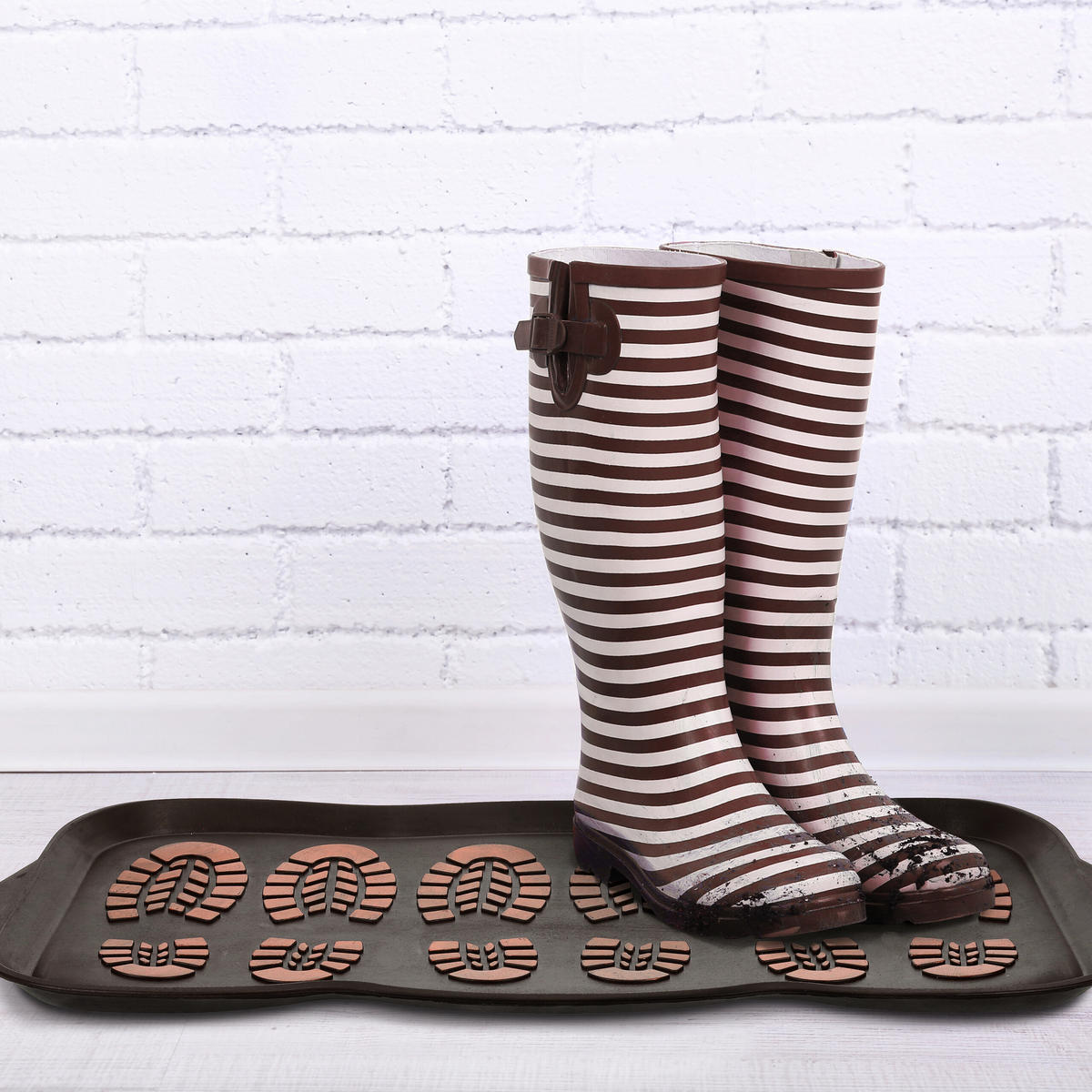 SCHUHABTROPFSCHALE - Schwarz, Kunststoff (80/40cm) - Relaxdays