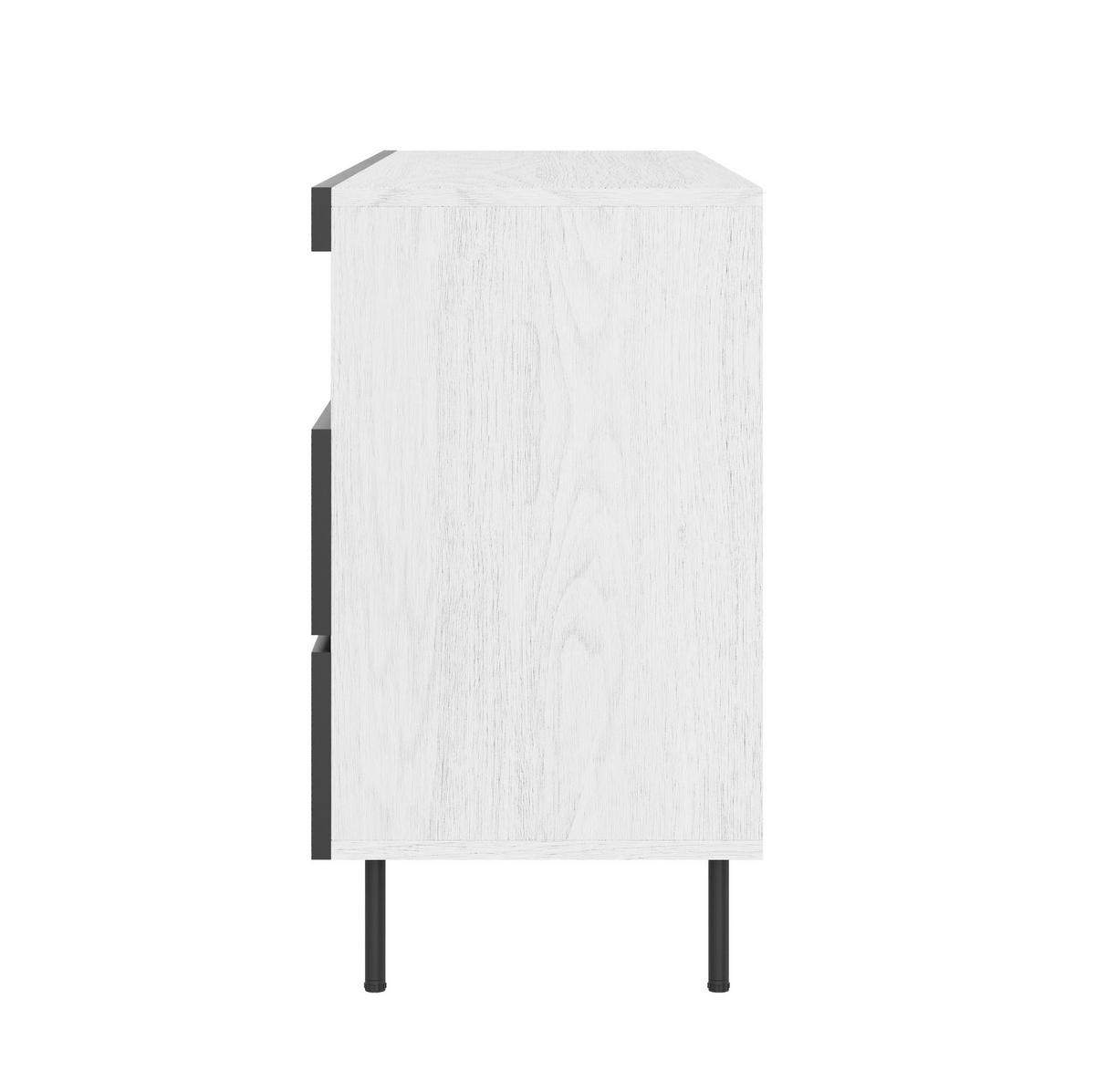 KOMMODE aus Spanplatte 140x42x77cm in Weiß mit Soft-Close - Weiß, Holzwerkstoff (140/77/42cm) - Modfu