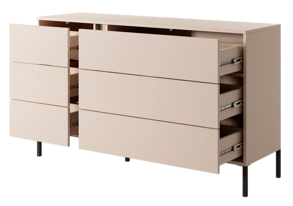 KOMMODE Beige DASTIN Mit LED-Beleuchtung - Beige, Holzwerkstoff (223.2/210/55.4cm) - Sepro Meble