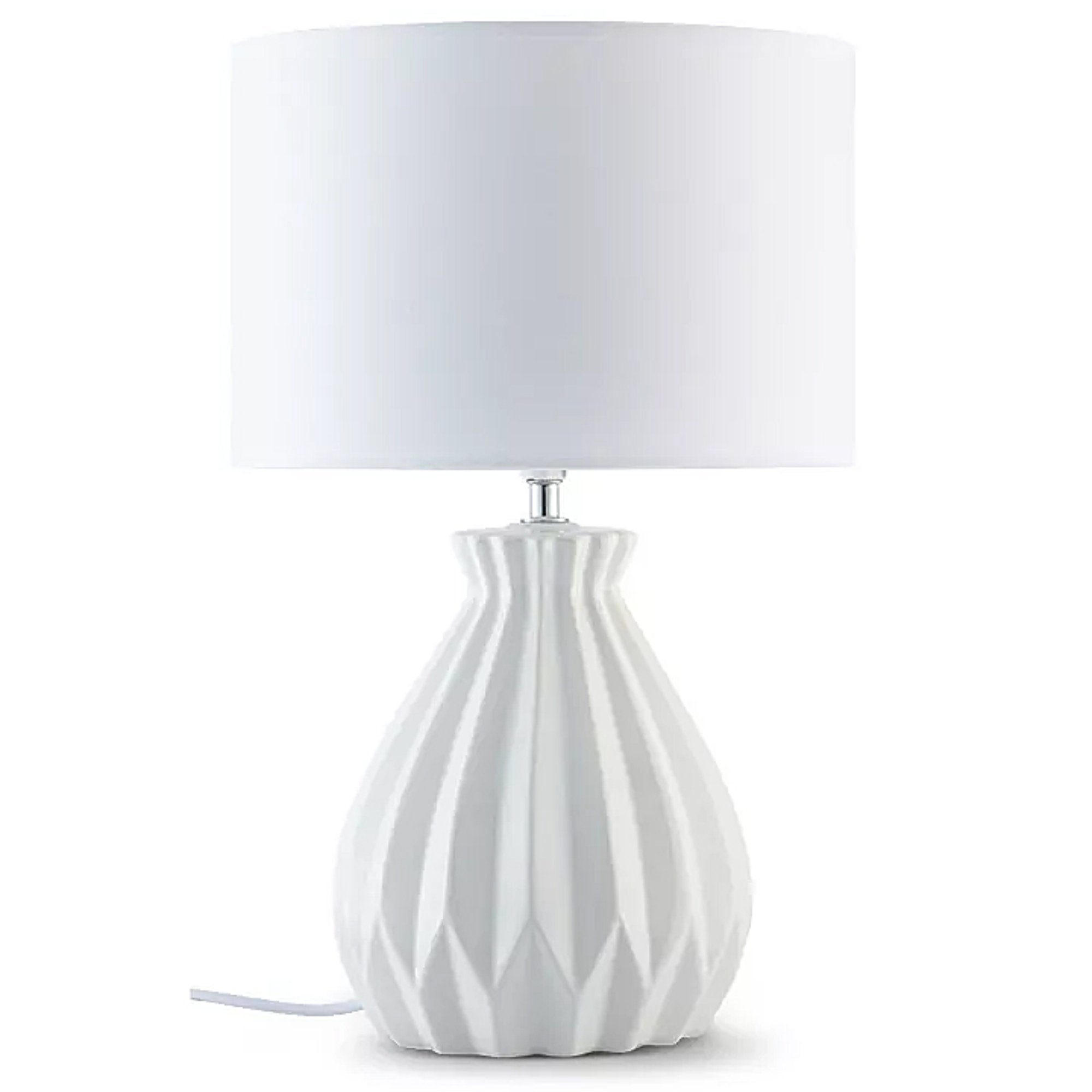TISCHLAMPE FABO, Weiß - Weiß, Keramik/Textil (25/25/40cm) - KONSIMO®