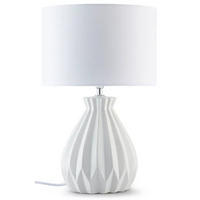 TISCHLAMPE FABO, Weiß - Weiß, Keramik/Textil (25/25/40cm) - KONSIMO®