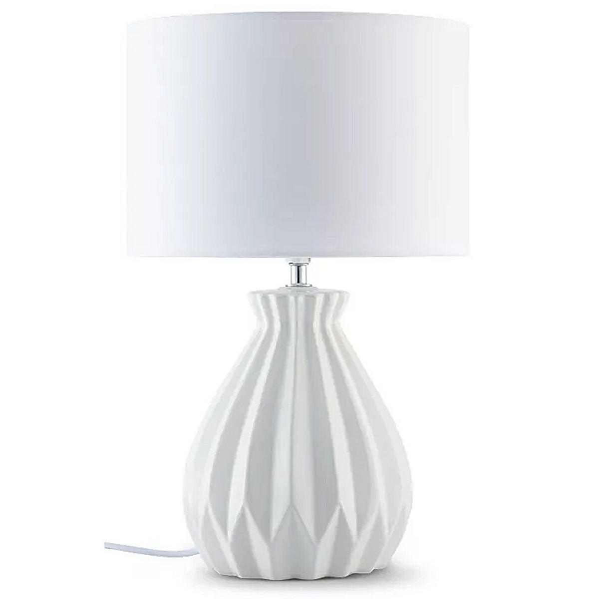 TISCHLAMPE FABO, Weiß - Weiß, Keramik/Textil (25/25/40cm) - KONSIMO®