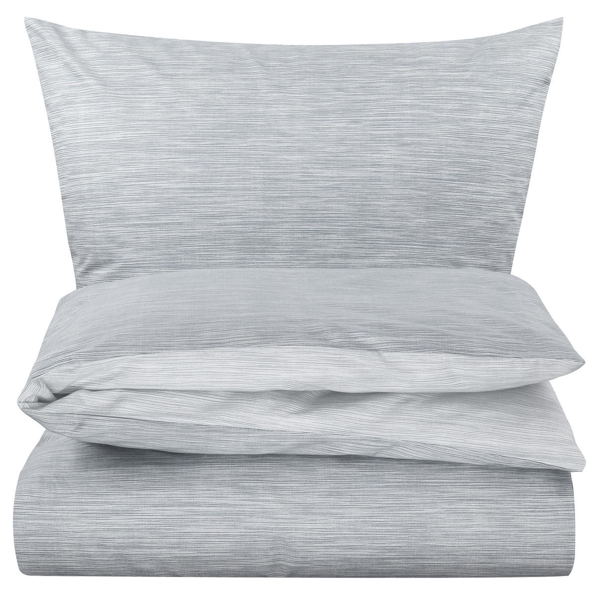 BETTWÄSCHE 155x200 Renforce Wende Bettbezug Melange Silber Grau - Silberfarben/Grau, Textil (155/200cm) - Carpe Sonno