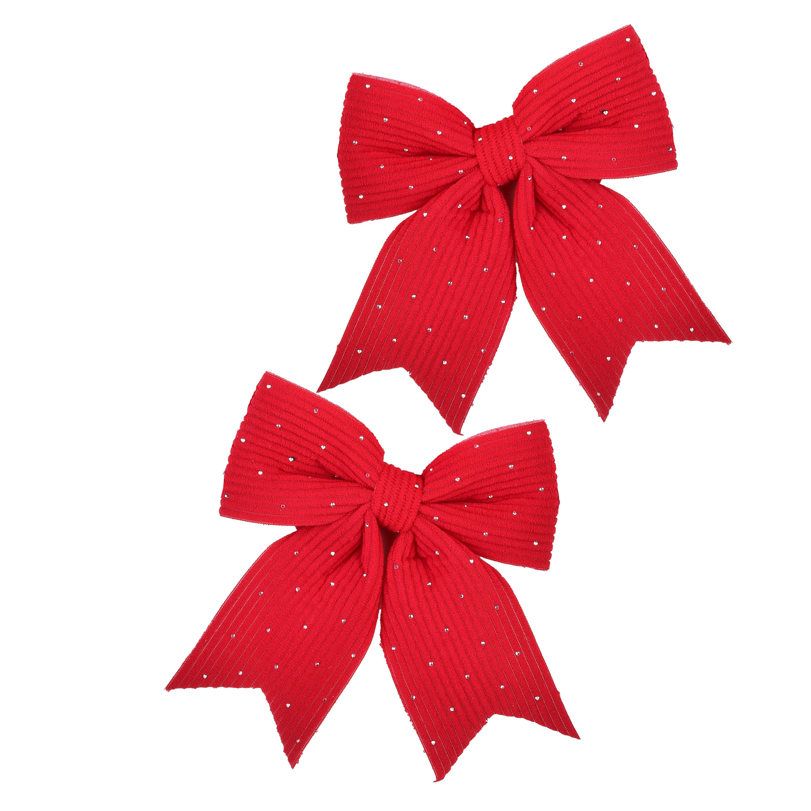 SCHLEIFE Santa Lila 2er Set Rot 13,5x14,5x1 cm Kunststoff - Rot, Kunststoff (14.5/1/13.5cm) - Mondex
