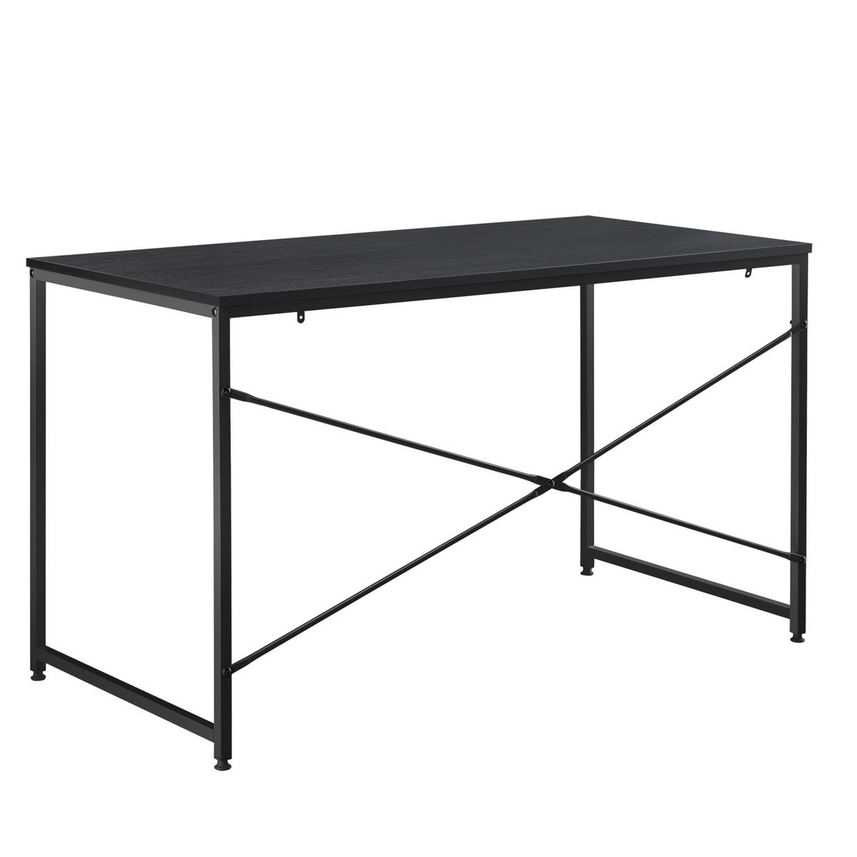 SCHREIBTISCH Røros - Schwarz, Holzwerkstoff/Metall (60/120/72cm) - [en.casa]