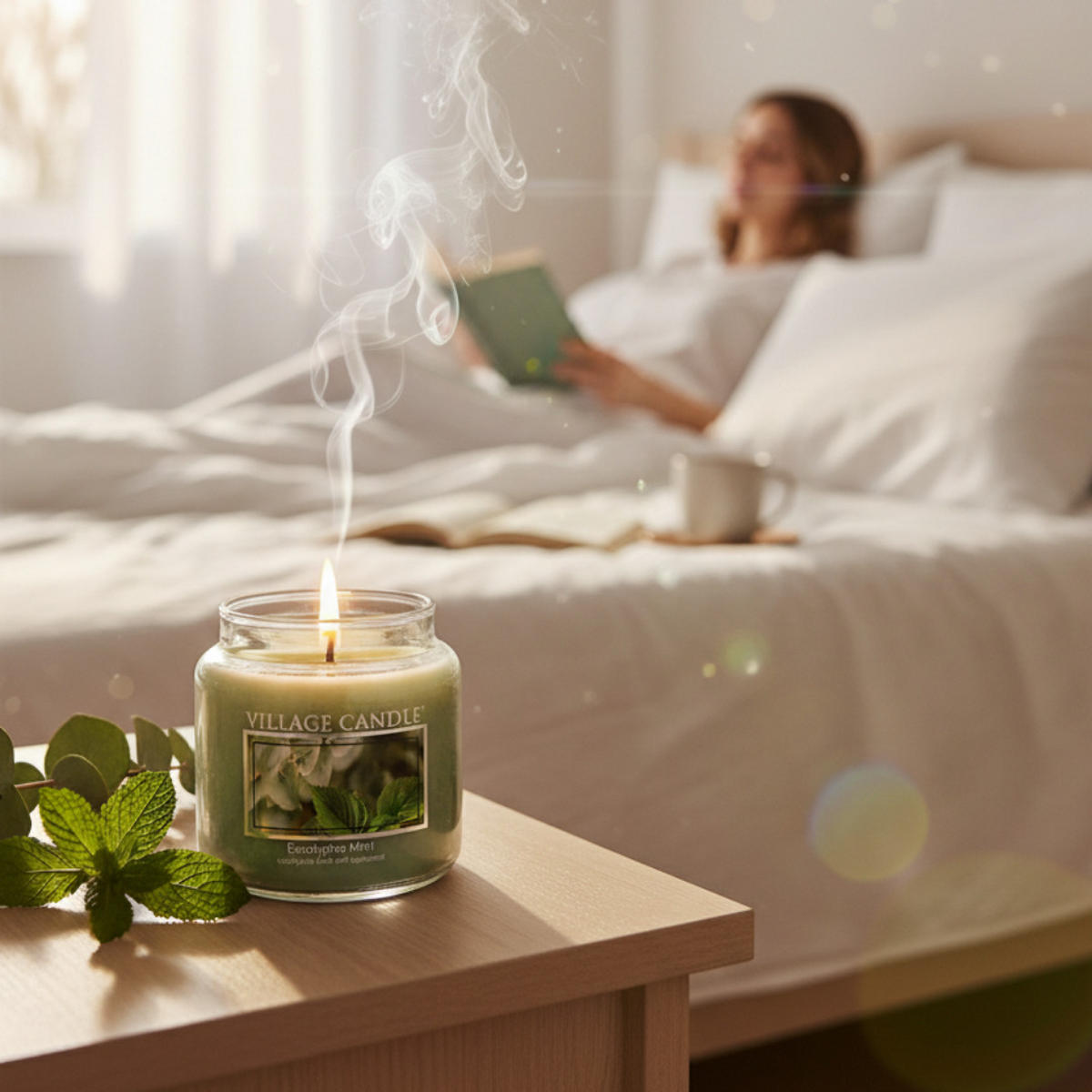 DUFTKERZE Eucalyptus Mint Grün 411g Glas, Aromakerze, Raumduftkerze, Duftglas, Wellnesskerze, Duftwachs, Wohndeko, Geschenkidee, Duftkerze Glas - Hellgrün, Glas/Paraffin (13cm) - Village Candle