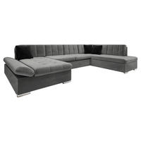 ECKSOFA Bergen, Seite: Links - Silberfarben/Graphitfarben, Holz/Textil (345/76/205cm) - MIRJAN24