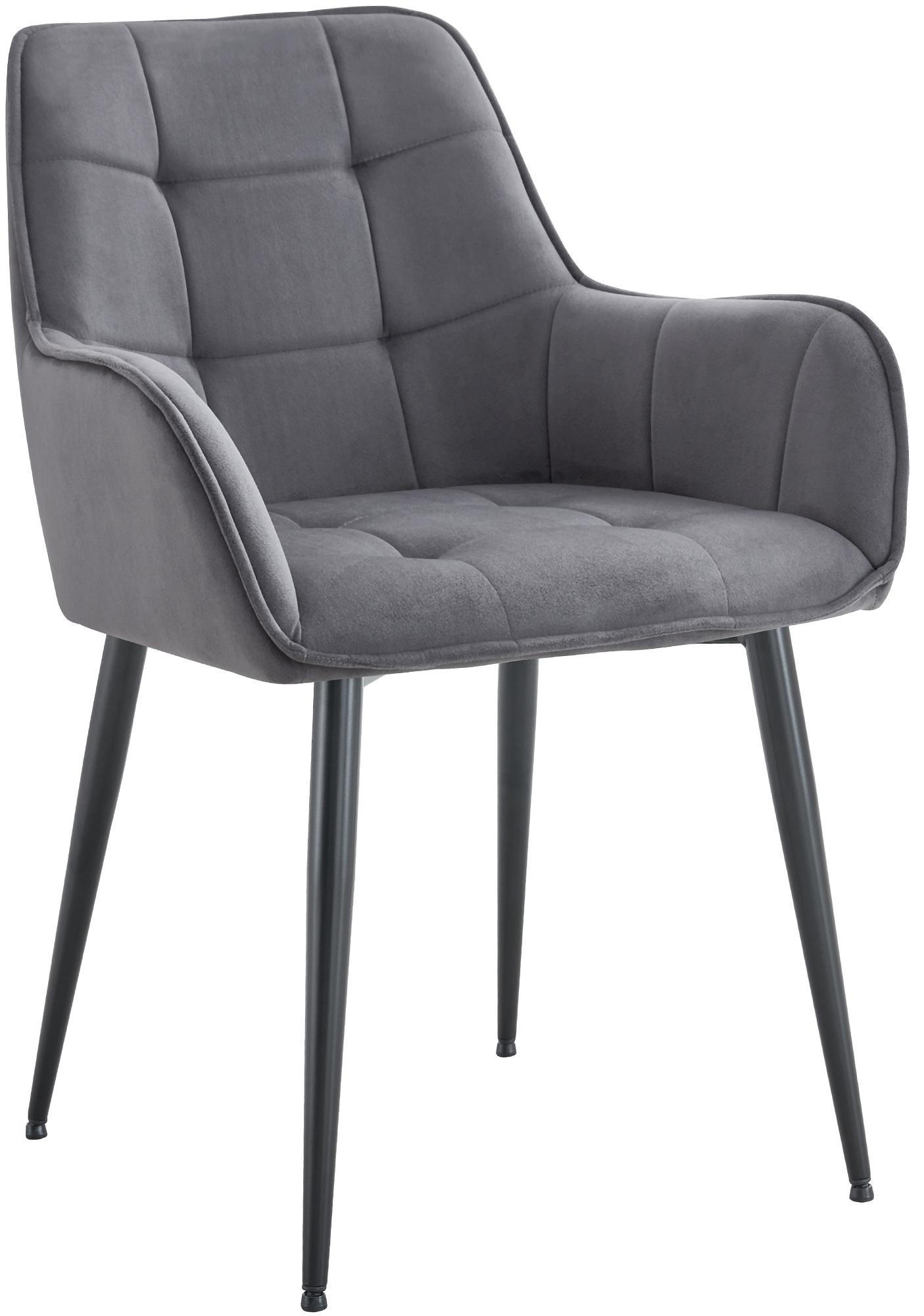 ESSZIMMERSTUHL Kunststoff dunkelgrau - Dunkelgrau/Schwarz, Kunststoff/Textil (58/86/62cm) - CLP