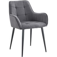 ESSZIMMERSTUHL Kunststoff dunkelgrau - Dunkelgrau/Schwarz, Kunststoff/Textil (58/86/62cm) - CLP