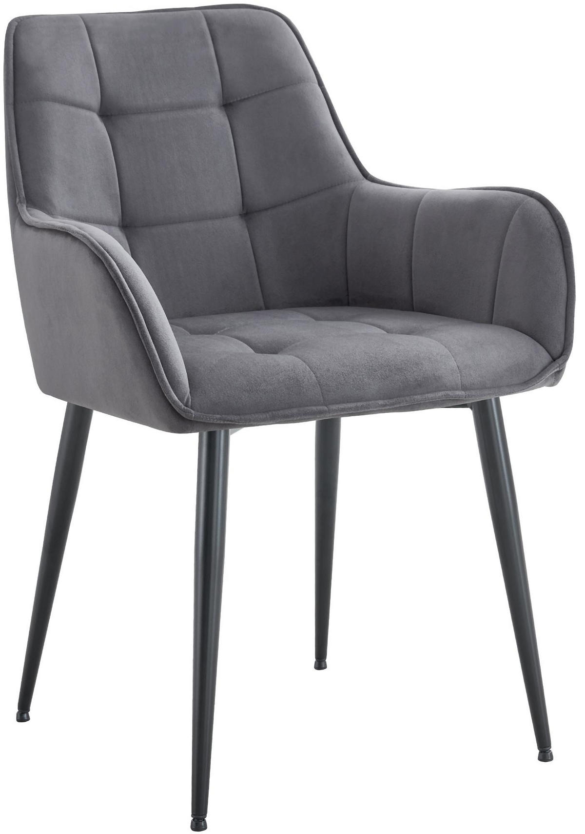 ESSZIMMERSTUHL Kunststoff dunkelgrau - Dunkelgrau/Schwarz, Kunststoff/Textil (58/86/62cm) - CLP