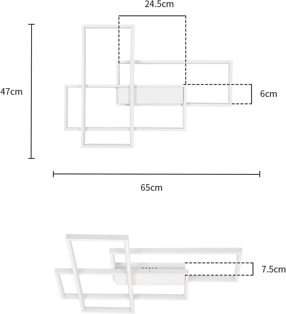 LED-DECKENLEUCHTE Zeno 65/47/7.5 cm - Weiß, Metall (65/47/7.5cm) - Nettlife