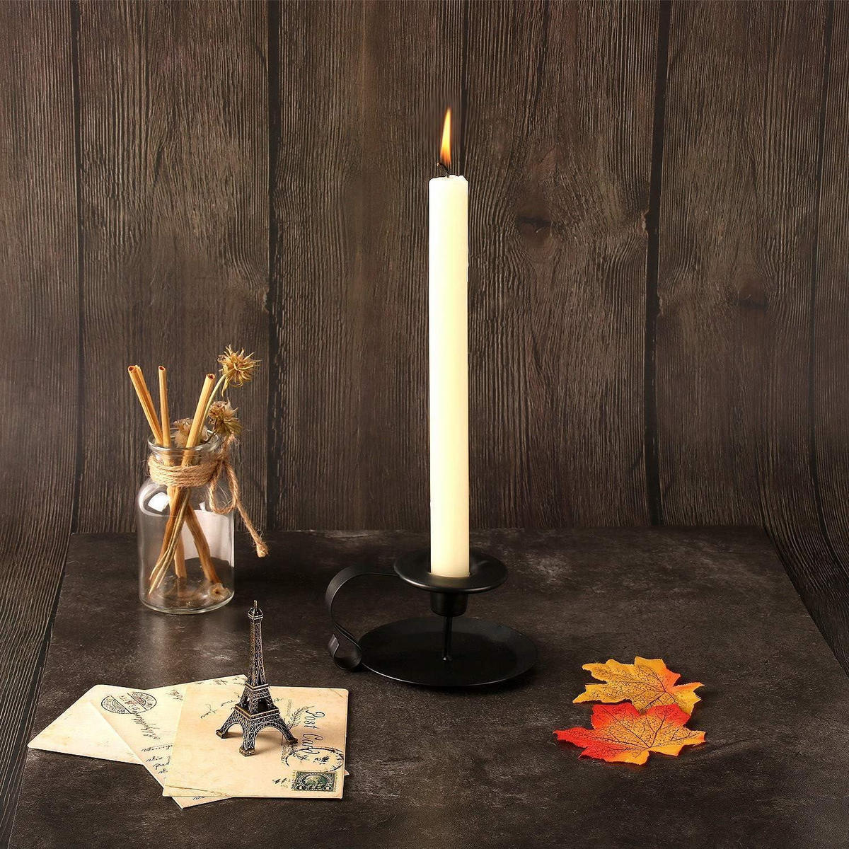 KERZENSTÄNDER 4er Set Schwarz Vintage Deko - Schwarz, Metall (23.5/8/24cm)
