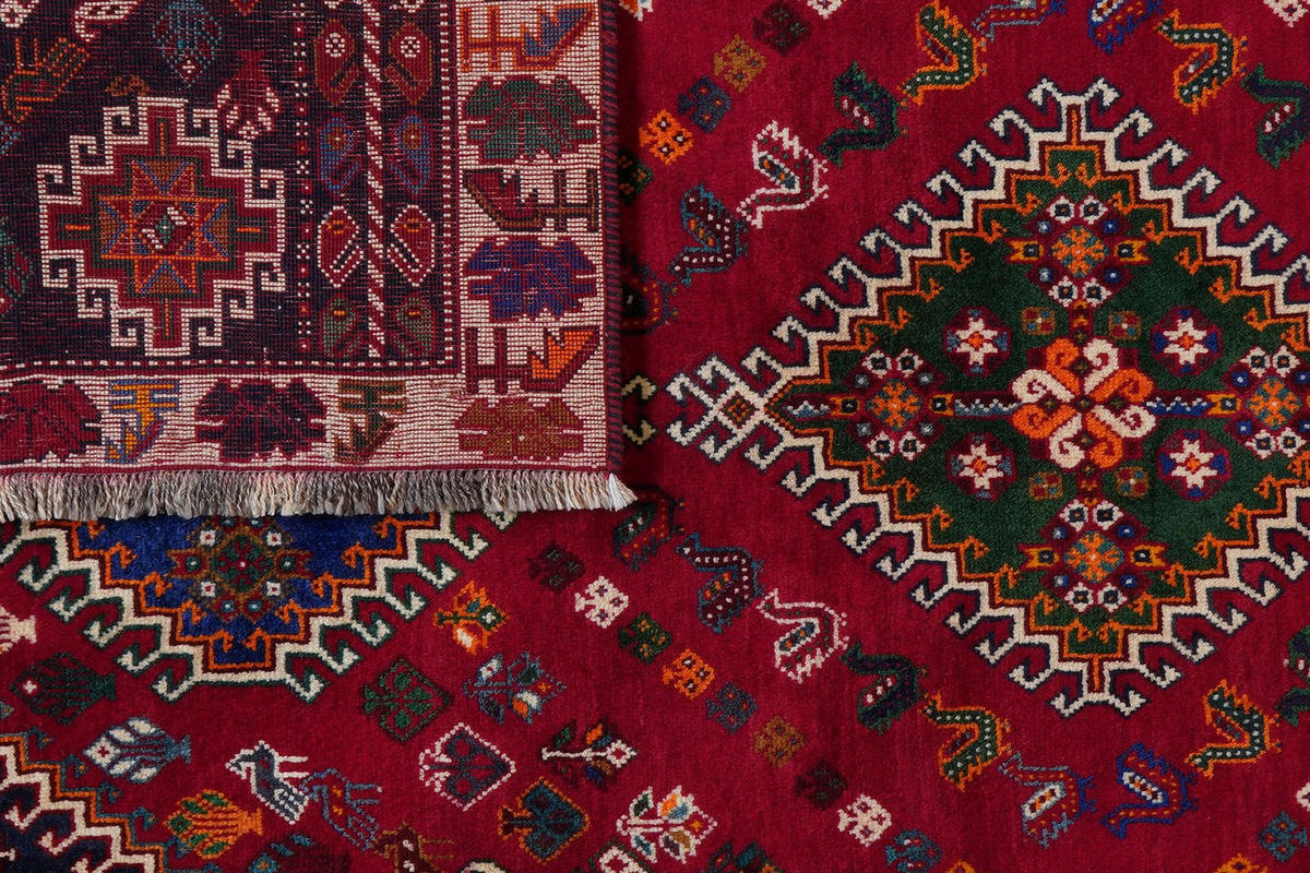 ORIENTTEPPICH handgeknüpft Gashgai Rot, Blau 261/165 cm Schurwolle - Blau/Rot, Textil (165/261cm) - Looma