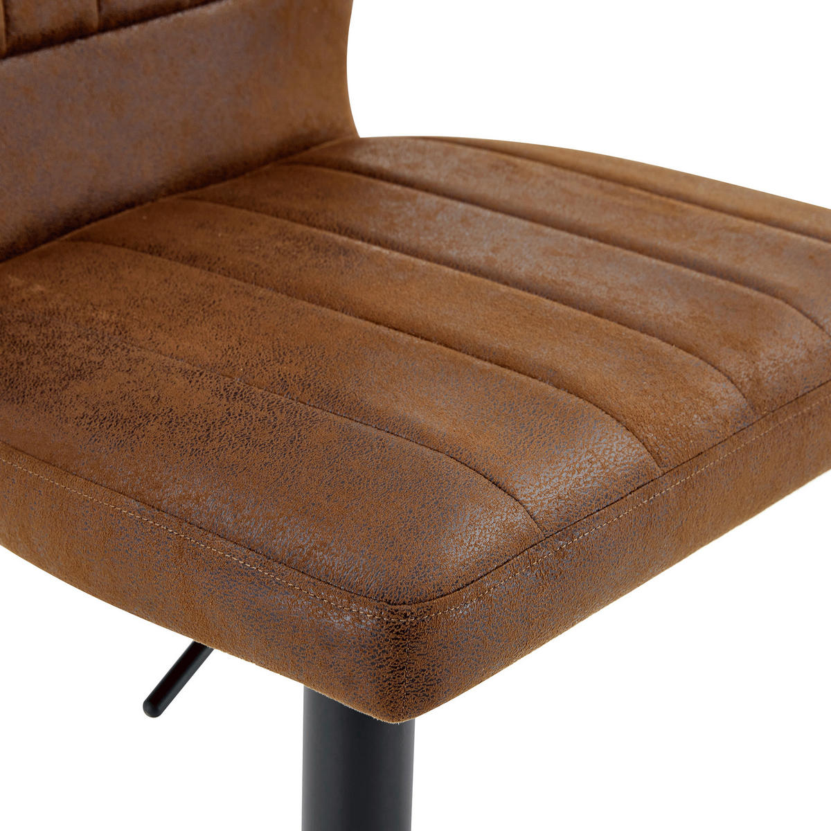 BARHOCKER 2er-Set Braun-Schwarz höhenverstellbar & 360° drehbar mit Rückenlehne - Schwarz, Metall (52/93/45cm) - PANGIVO