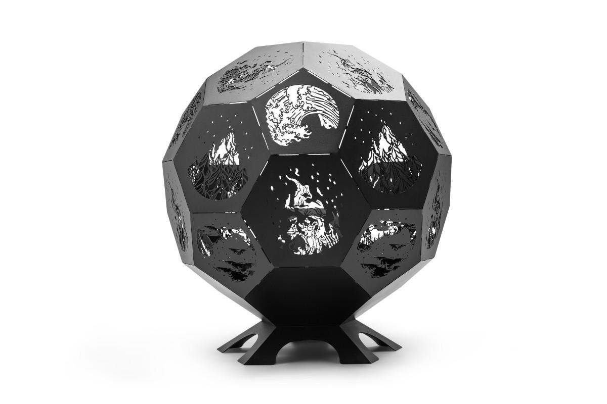 FEUERSTELLE LUNA Schwarz 100 x 100 x 110 cm 75 kg pulverbeschichtet - Schwarz, Metall (100/110/100cm) - The Favilla