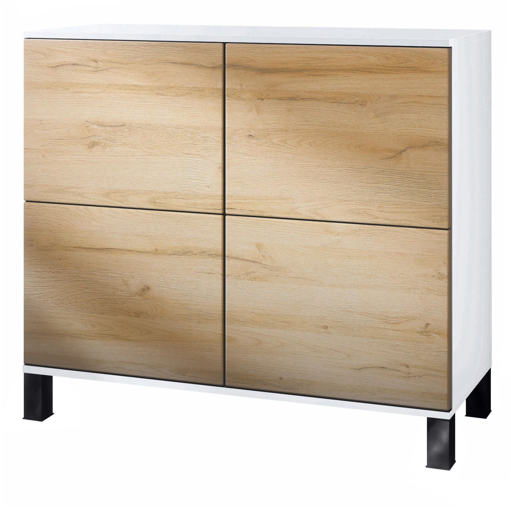 KOMMODE Rova Eiche Natur - Eichefarben, Holzwerkstoff (92.5/84.5/35cm) - Vladon