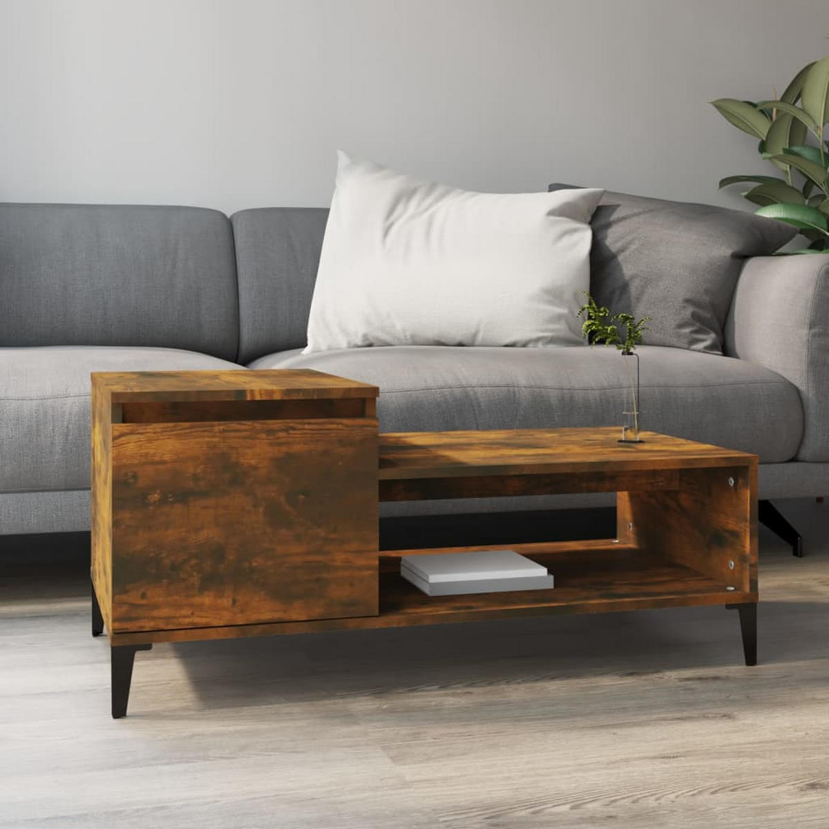 COUCHTISCH Räuchereiche 100x50x45 cm Holzwerkstoff - Braun, Holzwerkstoff (100/50/45cm) - furnicato