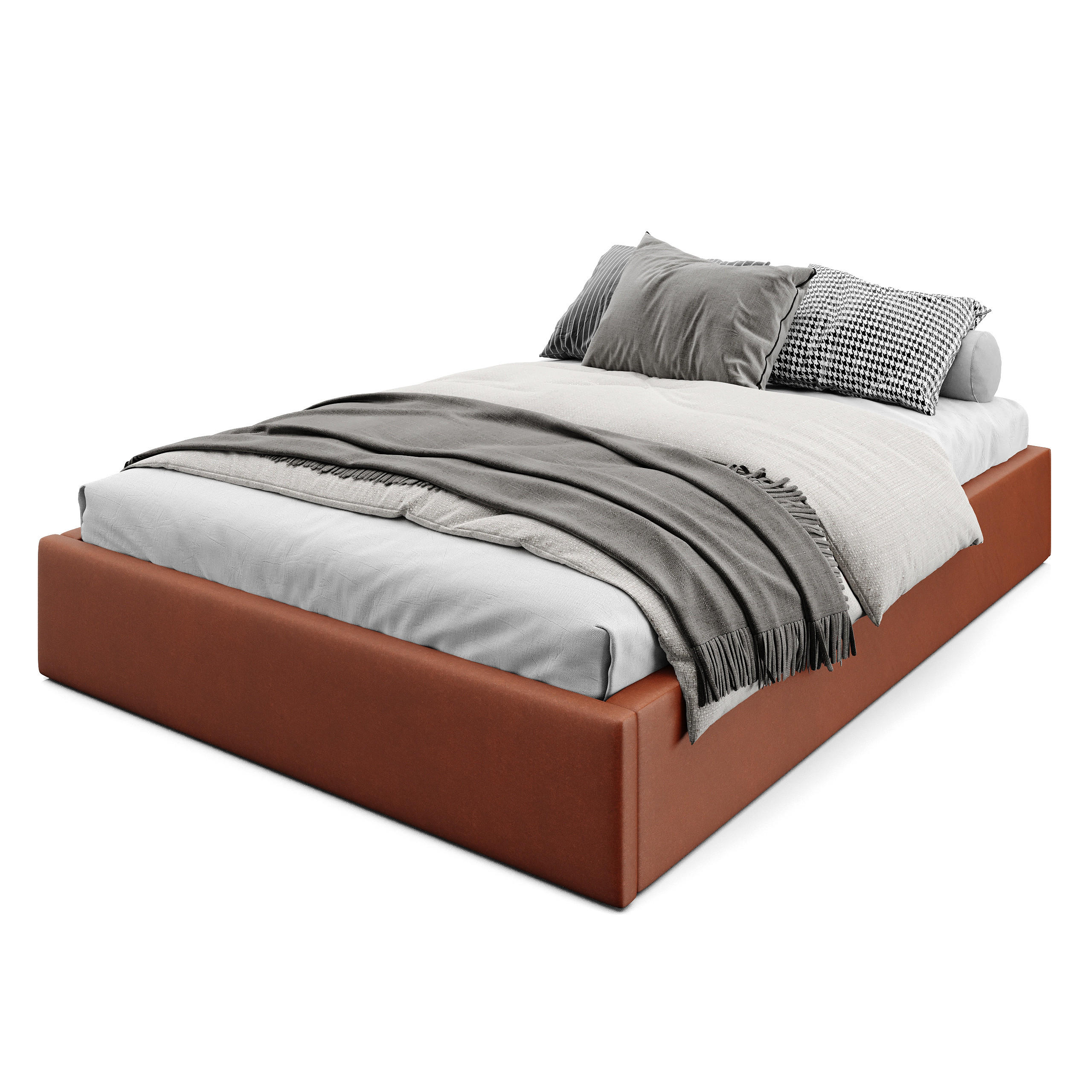 POLSTERBETT 140x200cm Bett mit Stauraum Lattenrost Honigfarbe - Orange/Braun, Holz/Holzwerkstoff (140/200cm) - Muralo