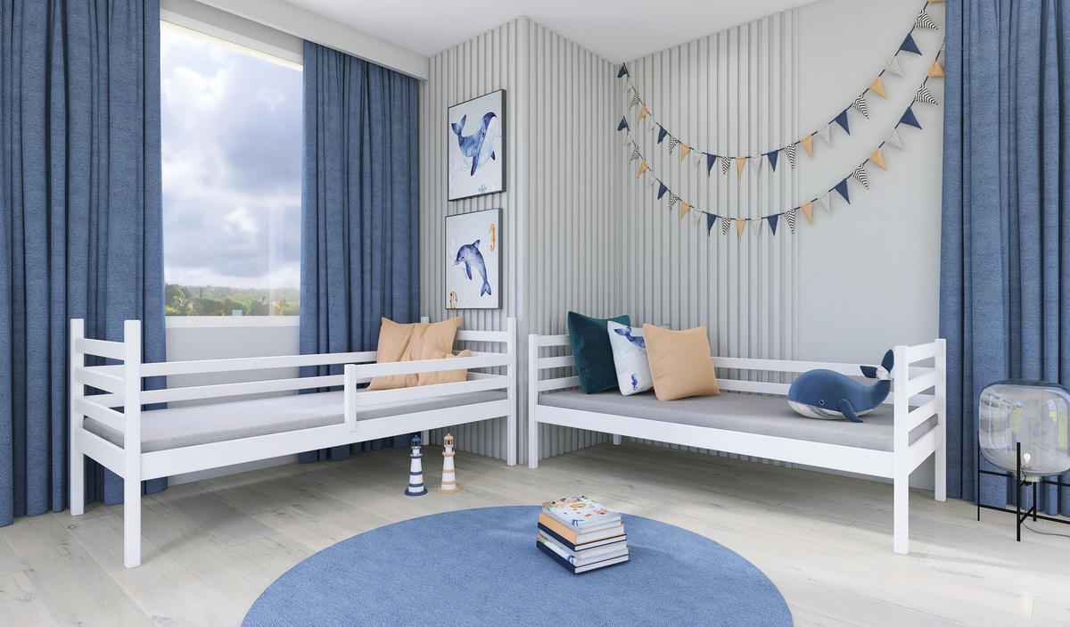 ETAGENBETT WEIß - Weiß, Holz (90/200cm) - FURNLUX