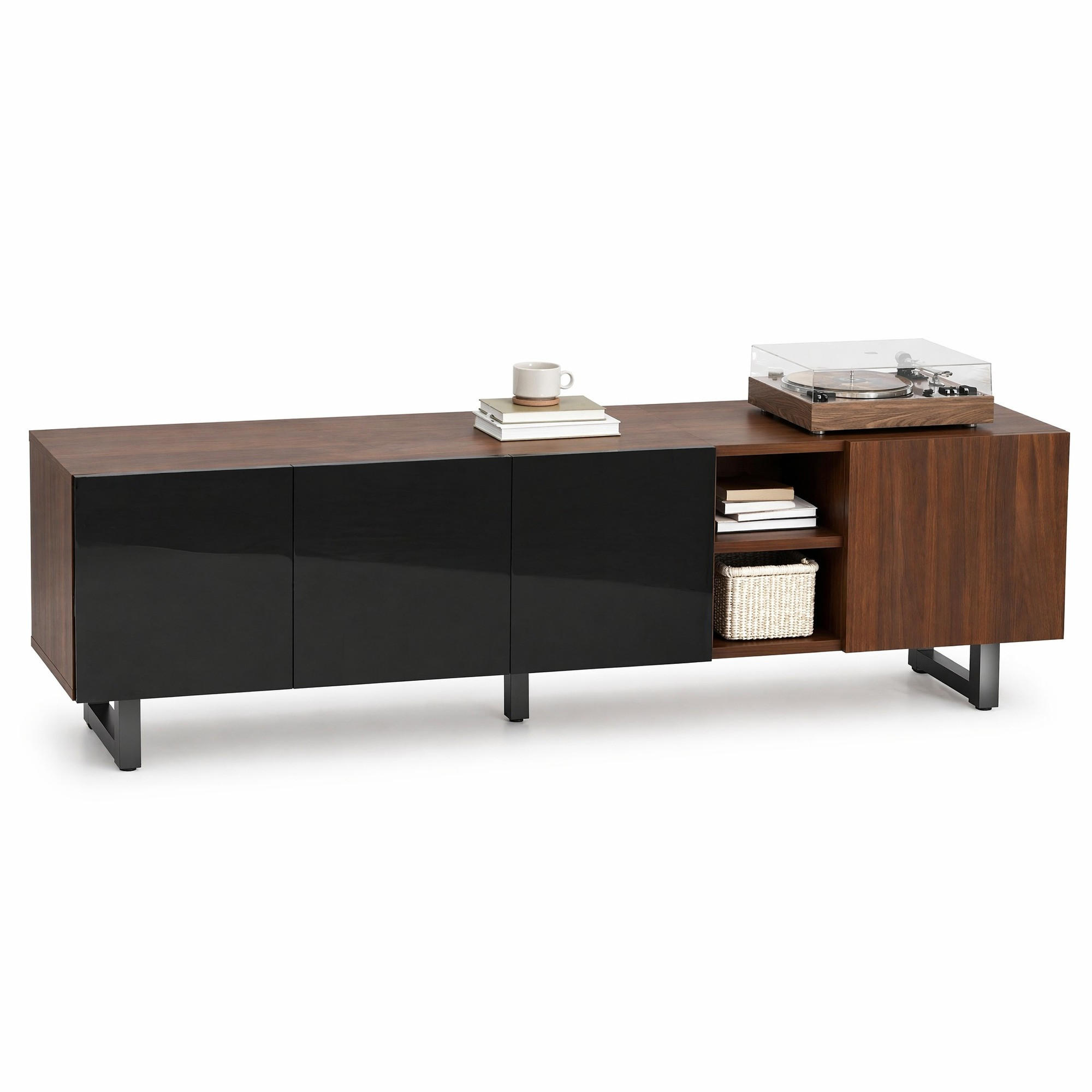 TV-SCHRANK mit Stauraum 180 x 38 x 50 cm Schwarz/Natur - Schwarz, Holzwerkstoff (38/50/180cm) - Beauniv