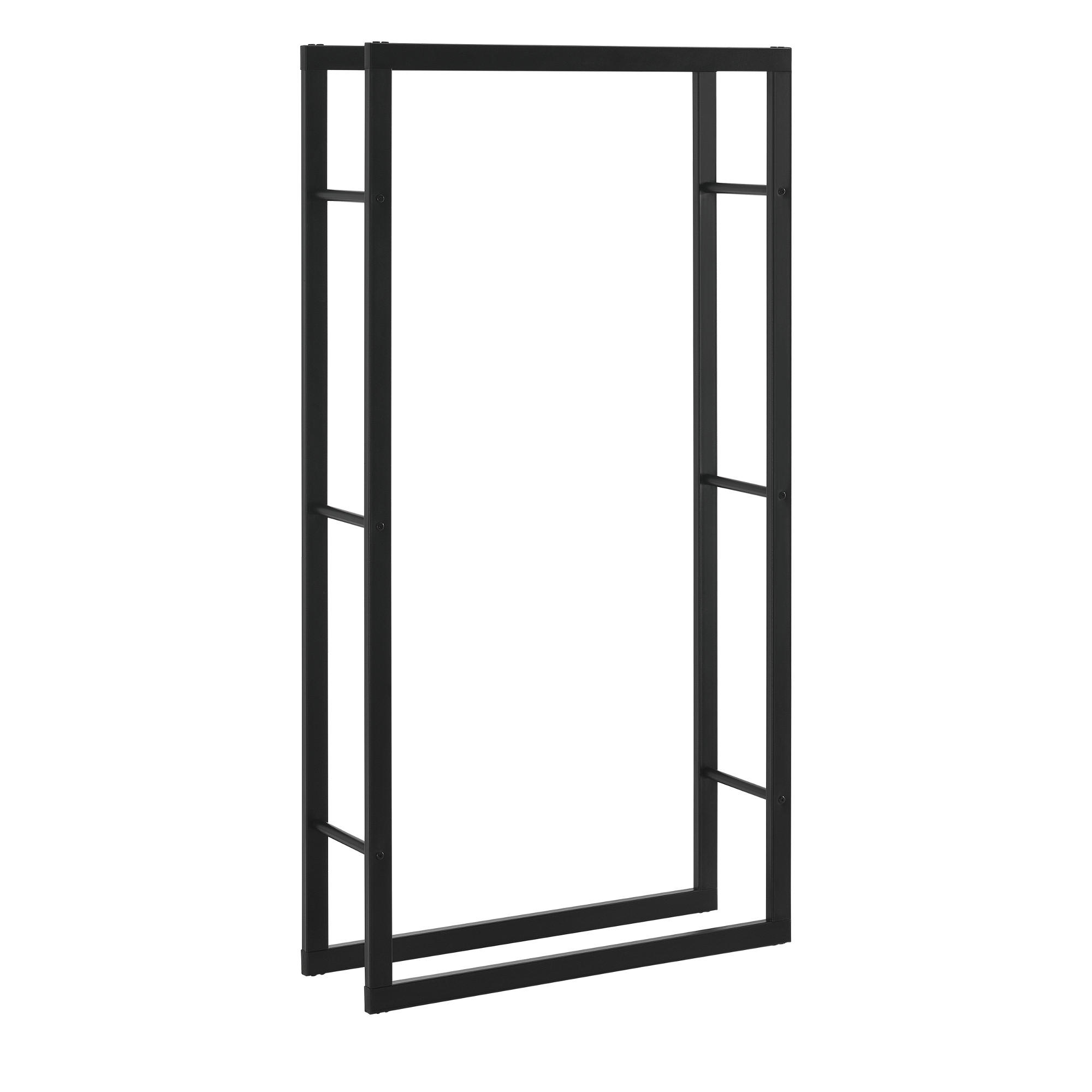 KAMINHOLZREGAL Täby - Schwarz, Metall (80/150/25cm) - [en.casa]