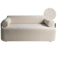 POHOVKA 2-místná Bouclé Krémově bílá Elva - krémová, textil (170/74/100cm) - Beliani
