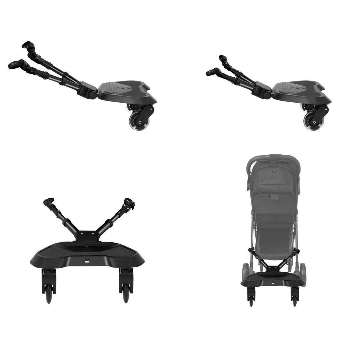 KINDERWAGENZUBEHÖR Trittbrett Ally schwarz 360° drehbar, universell passend, Kinderwagen, Stoßdämpfer, rutschfest - Schwarz, Kunststoff (41/18/63cm) - Kikka boo