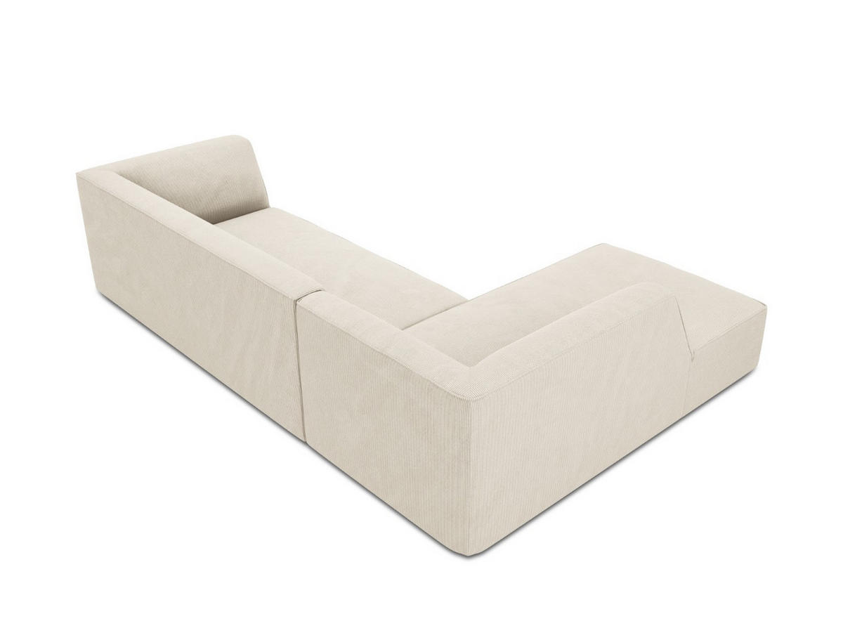 ECKSOFA links Ruby aus Cord leichtes beige 4 Sitzplätze - Beige, Textil (180/273cm) - Micadoni