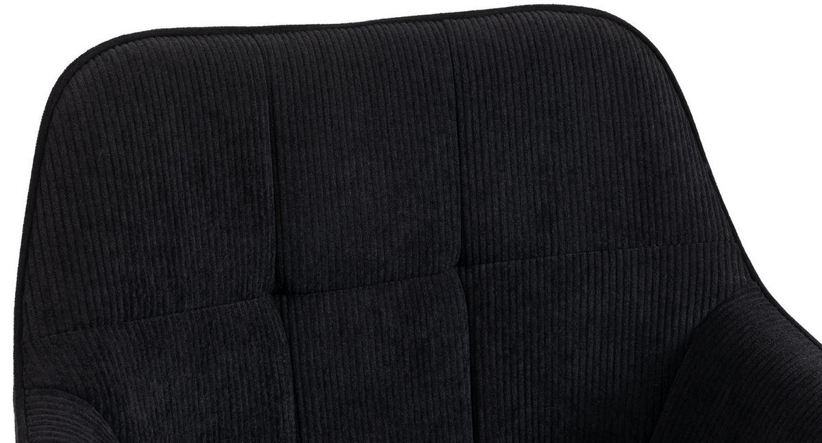 ESSZIMMERSTUHL Cord Schwarz - Schwarz, Holz/Textil (65/82/64cm) - CLP