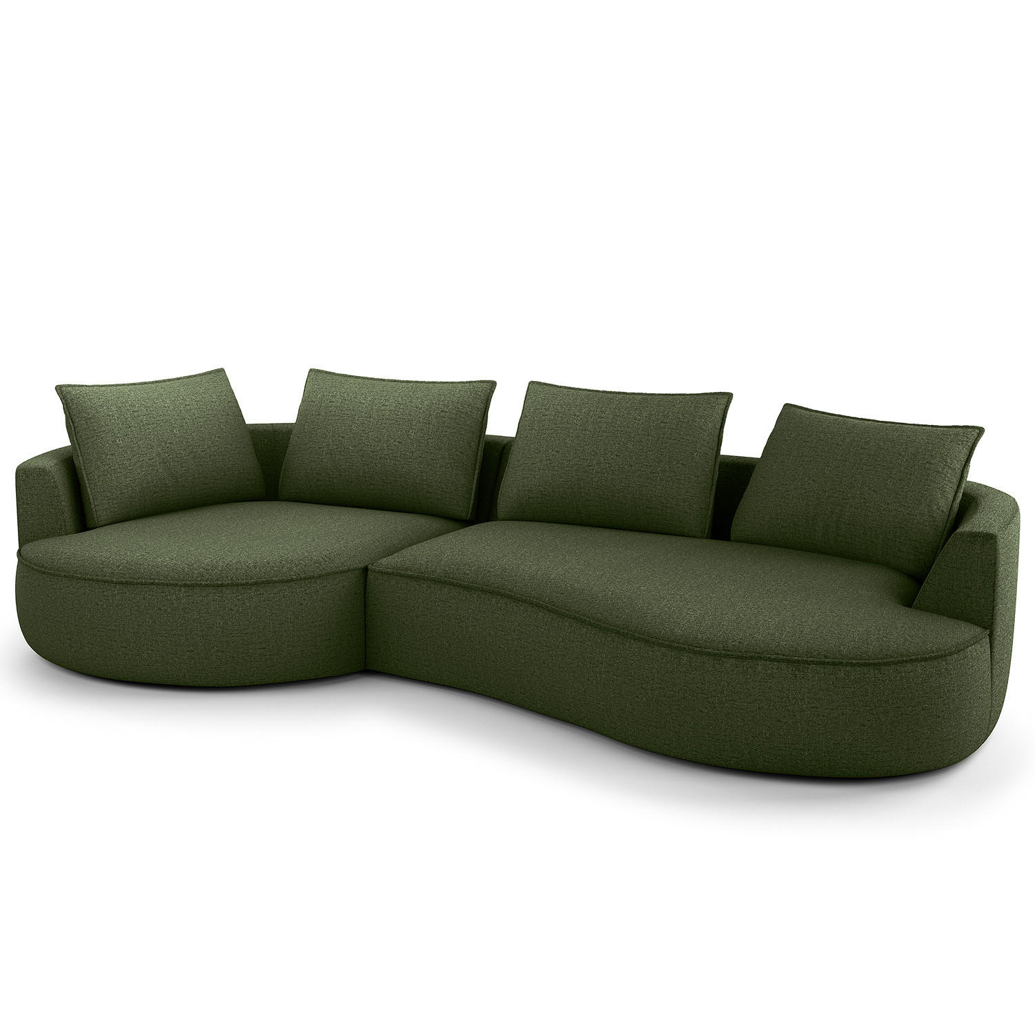 BIGSOFA - Schwarz/Grün, Kunststoff/Textil (322/82/154cm) - home24