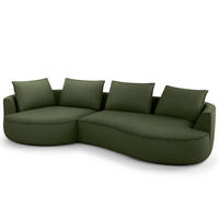 BIGSOFA - Schwarz/Grün, Kunststoff/Textil (322/82/154cm) - home24
