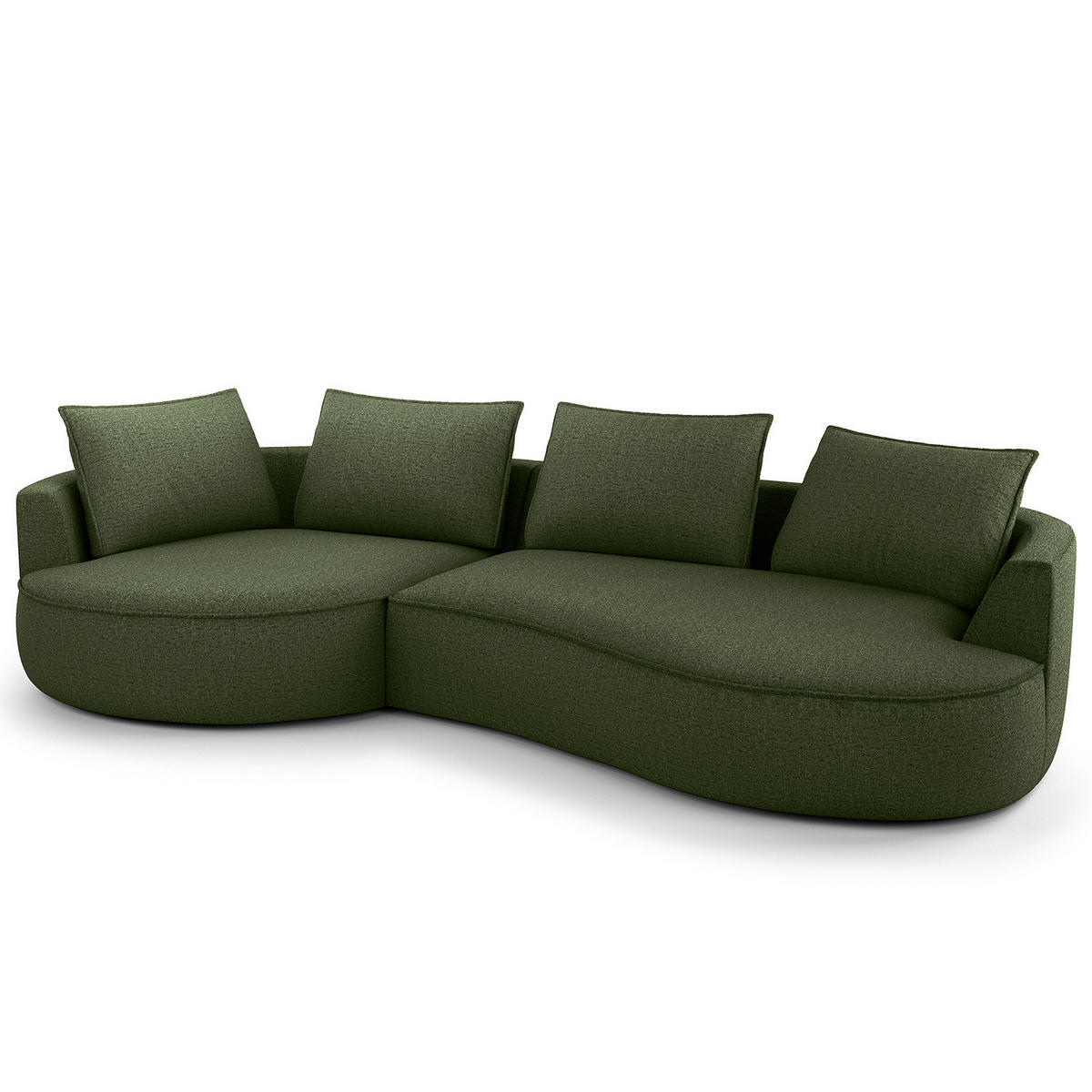 BIGSOFA - Schwarz/Grün, Kunststoff/Textil (322/82/154cm) - home24