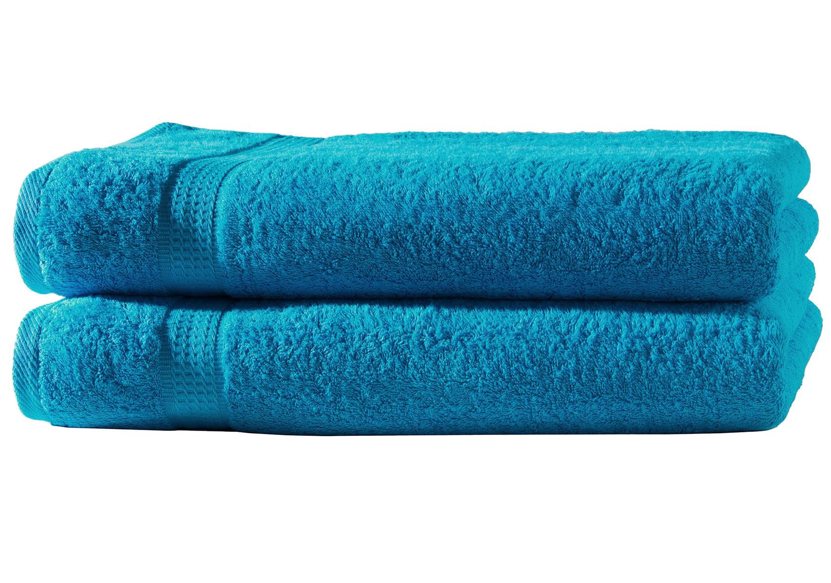 DUSCHTUCH 70x140 cm Frottier Handtücher im 2er Set aus 100% Baumwolle, Türkis 500g/m2 - Türkis, Textil (70/140cm) - Carpe Sonno