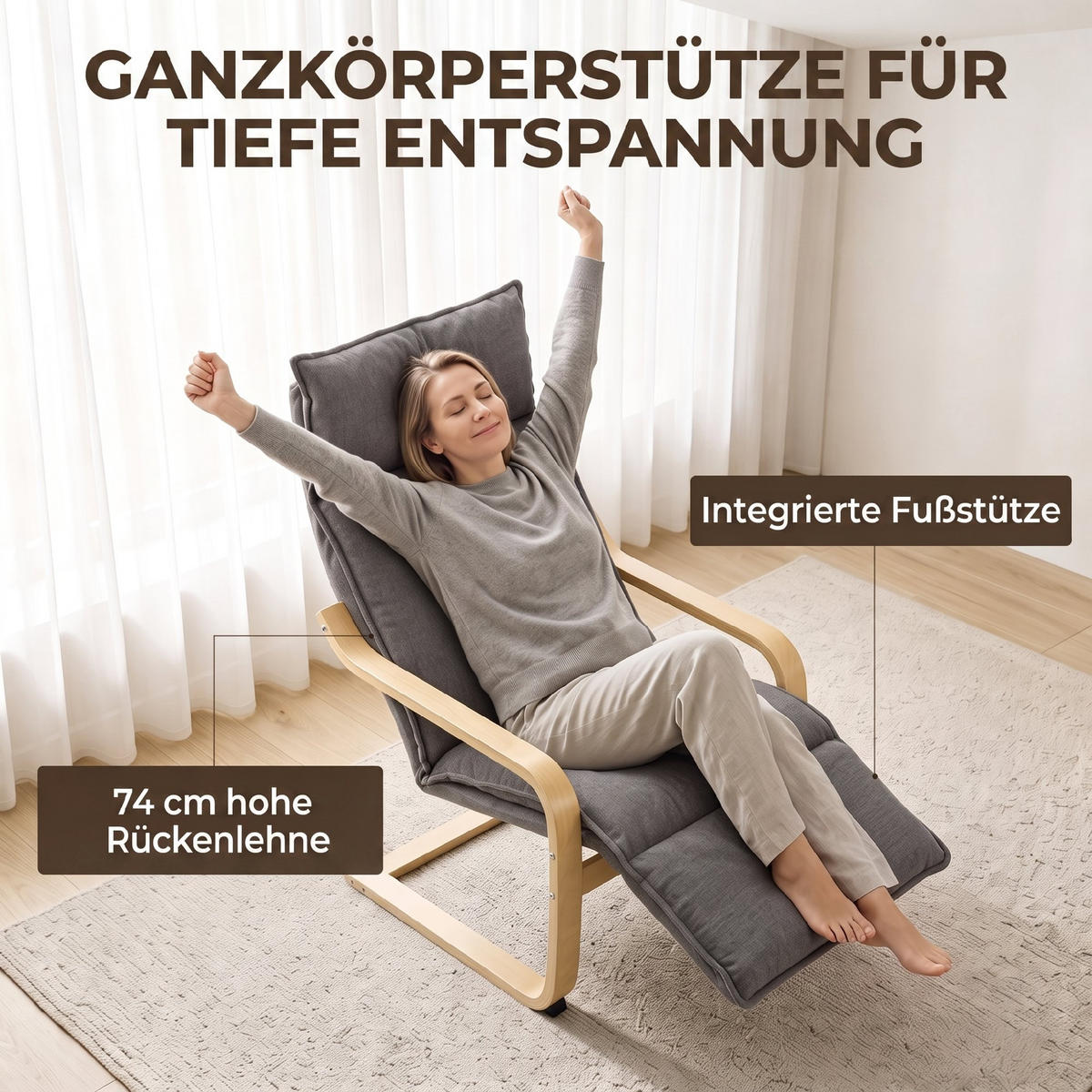 SESSEL Dunkelgrau 90.0/67.0/105.0cm - Dunkelgrau, Textil (67/105/90cm)