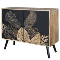 MASSIVE KOMMODE - Mango massiv - Mango / Schwarz - Schwarz/Braun, Holz/Metall (100/80/40cm) - home24