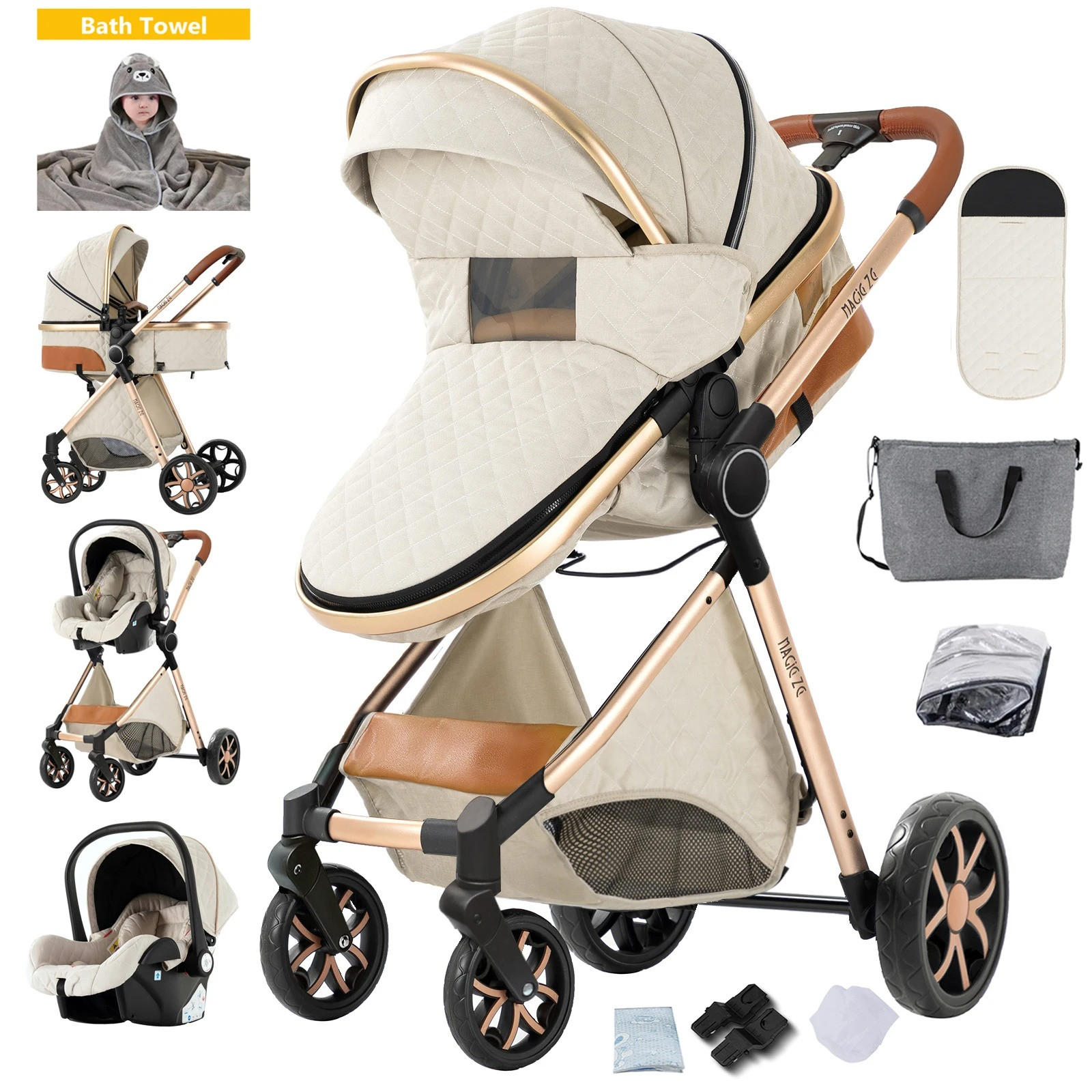 KINDERWAGENSET YV9-WEISS - Weiß, Metall (80/60cm) - Kaket